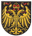 Krems an der Donau, verliehen 1463 Kaiser Friedrich der III. (invertierte Farben, auch die Stadtflagge zeigt Schwarz-Gold)