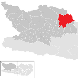 Poloha obce Krems in Kärnten v okrese Spittal an der Drau (klikacia mapa)