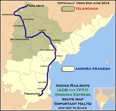 Krishna Express (Adilabad - Tirupathi) Route map.png