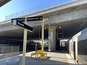 LA Metro Norwalk station platform, November 2023.jpg