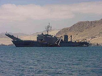 La Moure County at anchor in Cifuncho Bay, where the ship lay from 12 September to 28 October 2000 La Moure County.jpg