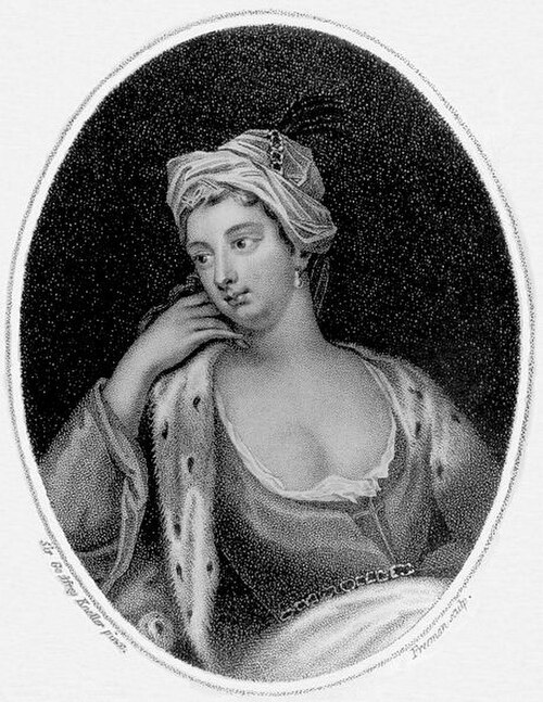 Engraving of Lady Mary Wortley Montagu by Samuel Freeman, after a portrait by Sir Godfrey Kneller