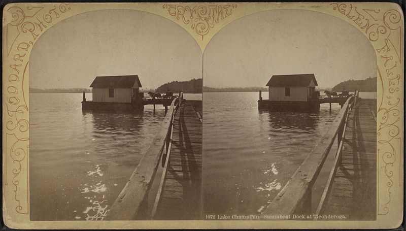 File:Lake Champlain. Steamboat dock at Ticonderoga, by Stoddard, Seneca Ray, 1844-1917 , 1844-1917.jpg