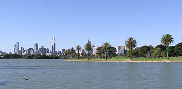 Lake of Albert Park & Melbourne Skylines in the Background