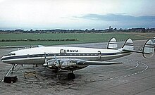 Euravia Lockheed Constellation at Manchester Airport in 1964 Lockheed L049 Const G-AMUP Euravia RWY 23.08.64 edited-3.jpg