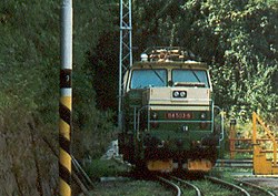 Lokomotiva řady 114 v plzeňském areálu Škody
