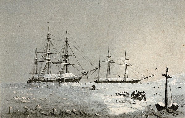 HMS Resolute and Intrepid winter quarters, Melville Island, 1852–53