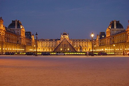 Louvre at night centered