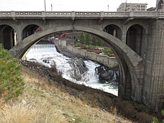 Lower Spokane Falls through the Monroe Street Bridge