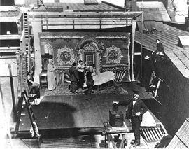 Lubin Studios open-air set on the roof of the building in Philadelphia, 1899 Lubin openair large.jpg