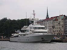 Page's superyacht Senses, docked in Helsinki Luxury yacht Senses 2.JPG