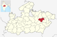 मानचित्र जिसमें कटनी ज़िला Katni district हाइलाइटेड है