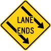 US "lane ends" sign