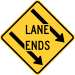 US "lane ends" sign