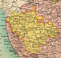 Ausschnitt aus dem Atlas des Imperial Gazetteer of India (1909)