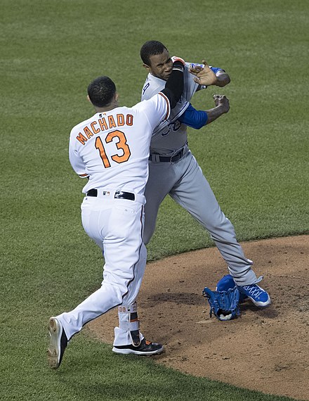 A 2016 fight between Manny Machado and Yordano Ventura concerned the unwritten rules of baseball.[1]