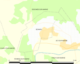 Mapa obce Bonneil