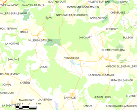 Mapa obce Vendresse