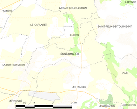 Mapa obce Saint-Amadou