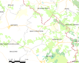 Mapa obce Saint-Christophe