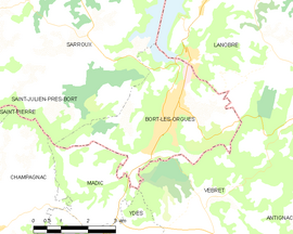 Mapa obce Bort-les-Orgues