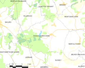 Poziția localității Thoisy-la-Berchère