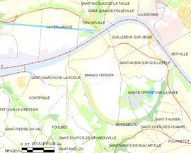 Mapa obce Marais-Vernier