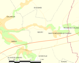 Mapa obce Bleury