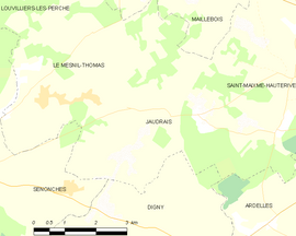 Mapa obce Jaudrais