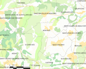 Poziția localității Montaud