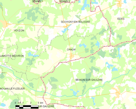 Mapa obce Chaon
