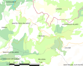 Mapa obce Pavezin