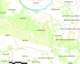 Mapa obce Loubressac