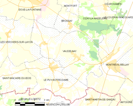 Mapa obce Vaudelnay