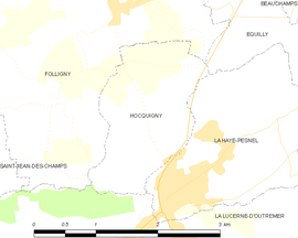 Mapa obce Hocquigny