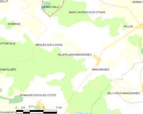 Poziția localității Villers-lès-Mangiennes