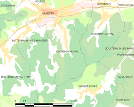 Mapa obce Eschbach-au-Val