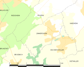Mapa obce Zimmersheim