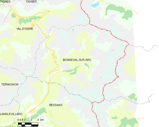 Poziția localității Bonneval-sur-Arc