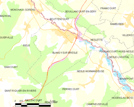 Mapa obce Blangy-sur-Bresle