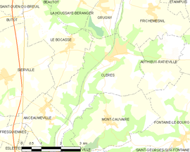 Mapa obce Clères