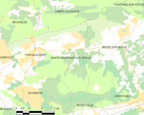 Poziția localității Sainte-Anastasie-sur-Issole