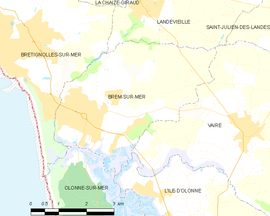 Mapa obce Brem-sur-Mer