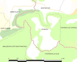 Mapa obce Le Magny