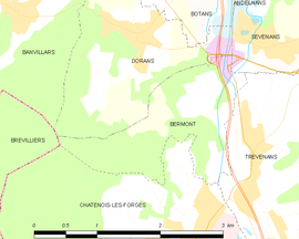 Mapa obce Bermont