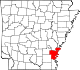 Map of Arkansas highlighting Desha County.svg