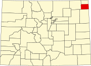 Map of Colorado highlighting Phillips County