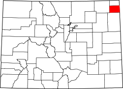 map of Colorado highlighting Phillips County