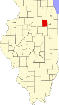 Map of Ilinois highlighting Grundy County