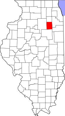 Harta e Grundy County në Illinois